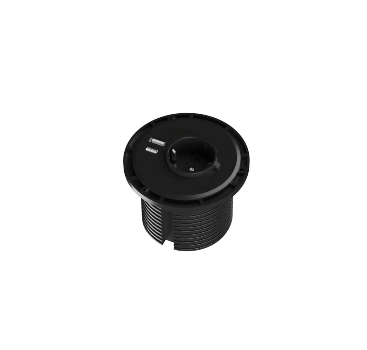 Round power socket